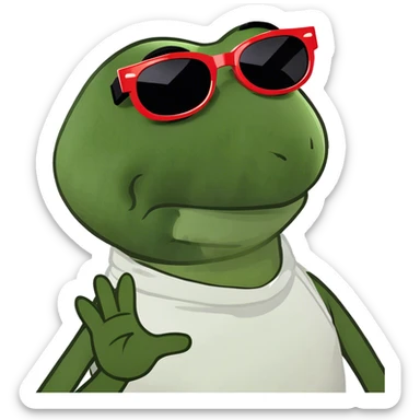 Kermit the frog giving sassy side eye sticker