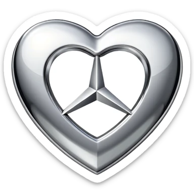 heart shaped Mercedes logo sticker