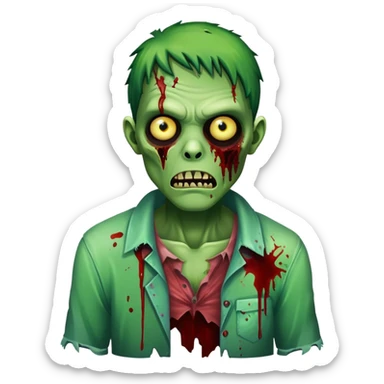 zombie with green skin and torn clothes sticker