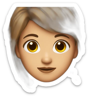 brown-haired girl with bob designer sticker