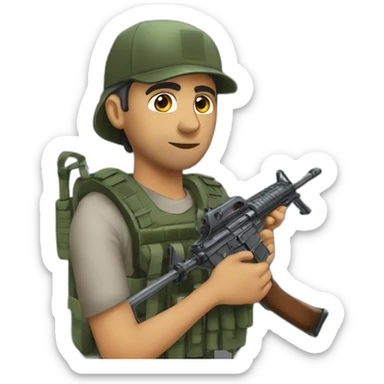 Zemmour avec une M16 sticker