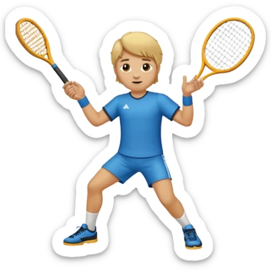 Chico  rubio bajo el sol jugando padel  sticker