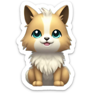  High quality detailed Cute Cool Kawaii stylish Pretty Chibi Fur-Sona Shiny Colorful Sparkly Fakemon Full Body sticker