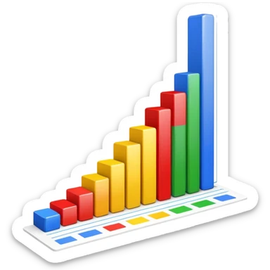 bar chart with Google colors sticker