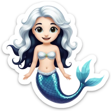 panda mermaid sticker