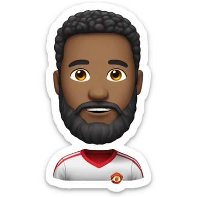 man with beard and manchester football swea sticker