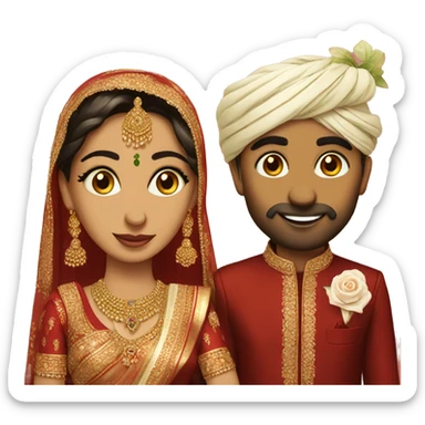 Desi bride and groom sticker