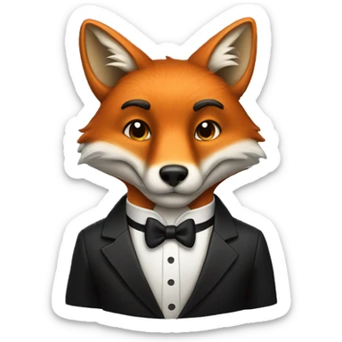 Fox wearing a tuxedo sticker