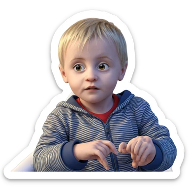 realistic portrait of a boy sticker