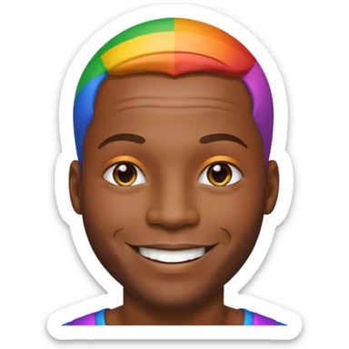   Gay African Man with rainbow skin  sticker