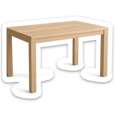 rectangle wooden table, modern style, light wood, no background sticker