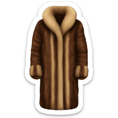 Luxurious brown full length fur coat sticker