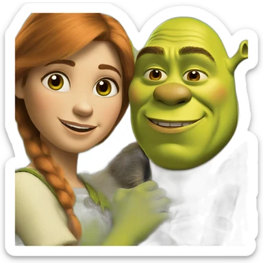 Shrek with fiona sticker