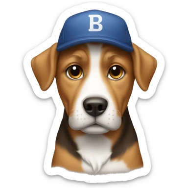 Dog with cap sticker