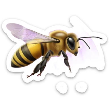 Honeybee in a sweet pea flower sticker