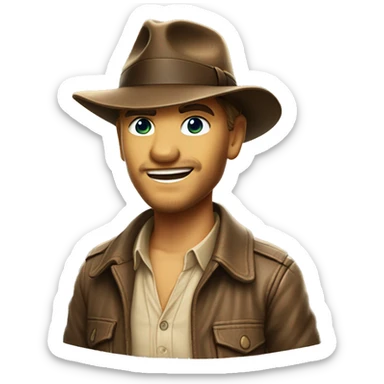 Indiana jones as a dinosaur  sticker