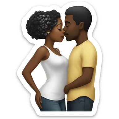 black man and black women kiss sticker