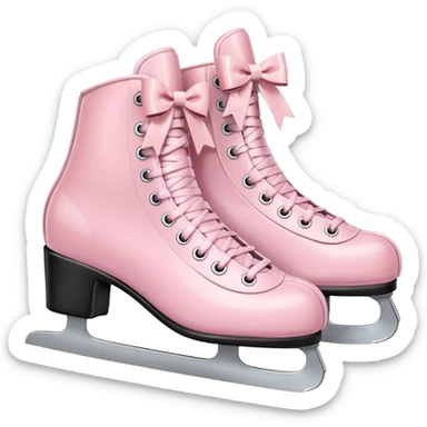 two pastel pink ice skates with bows sticker