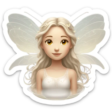 girl with fairy wings on platter sticker