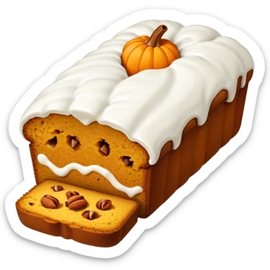 Pumpkin loaf with white icing  sticker