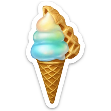 opal Crystal ice cream scoop on gold waffle cone sticker