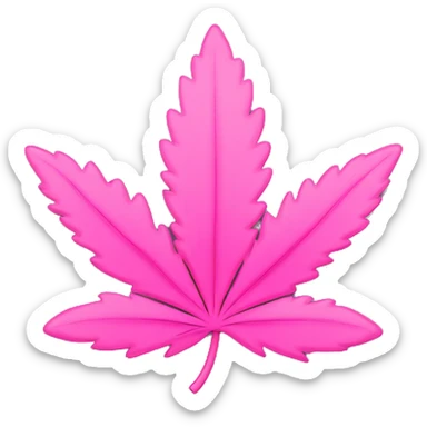 Pink marijuana leaf with pink bow sticker