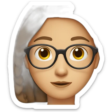 girl-with-brown-hair-and-very-round-glasses sticker