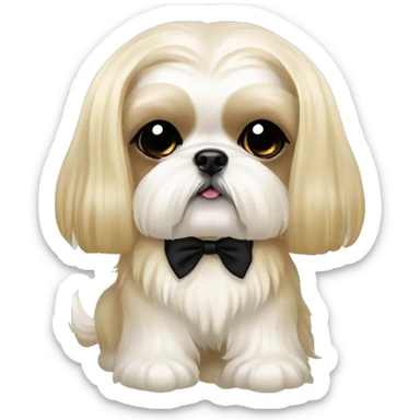 golden cream shih tzu white girl cute medium hair goth bow sticker