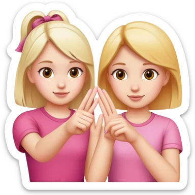 Two girls making a pinky promise  sticker