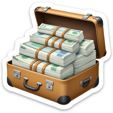 luggage filled with a lot of receipts sticker