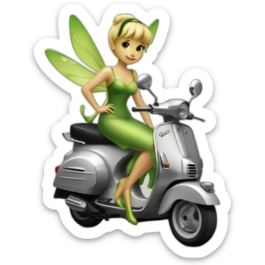 vespa black and tinkerbell sticker