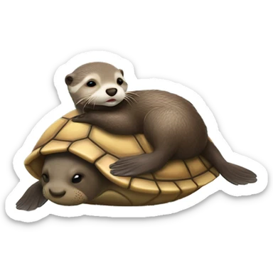 Baby otter sleeping on a sea turtle sticker