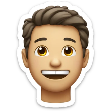 Smiling while blushing with hand coming up to cover mouth  sticker