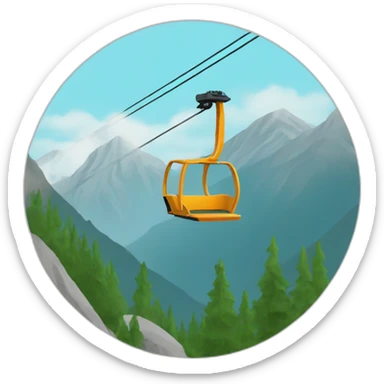 mountain chair lift sticker