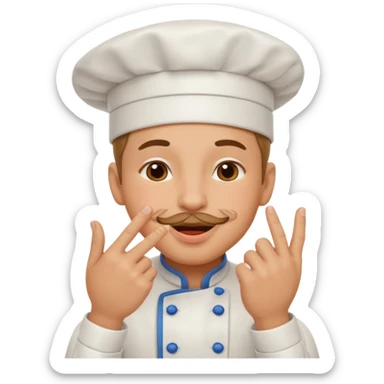Chef with pinched fingers and kissing lips emoji sticker