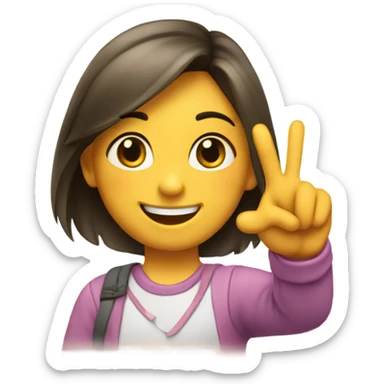 a 25 year girl showing thumb with happy  sticker