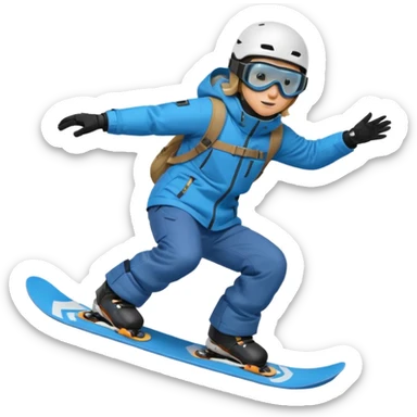 Snowboarder mid-air sticker