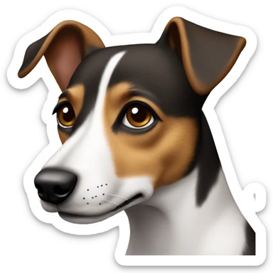 make a jack russel dog with brown face dark ears sticker