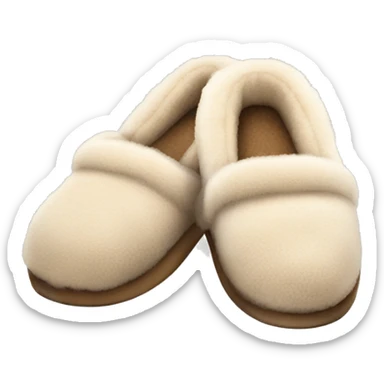 fuzzy ugg slippers light beige sticker