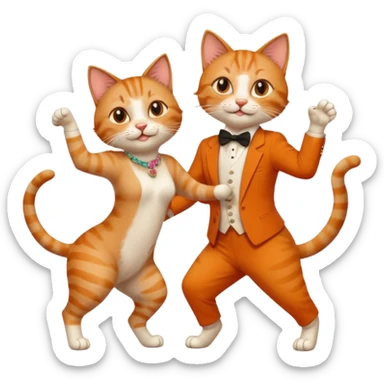 Cats couple salsa dancing  sticker