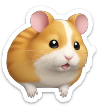hamster on the cat back sticker