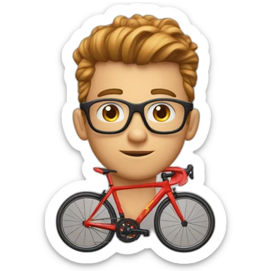 Garçon cheveux bouclés long  undercut et des lunette de cyclisme sticker