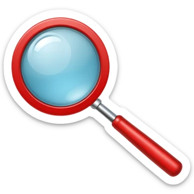 RED Magnifying Glass sticker