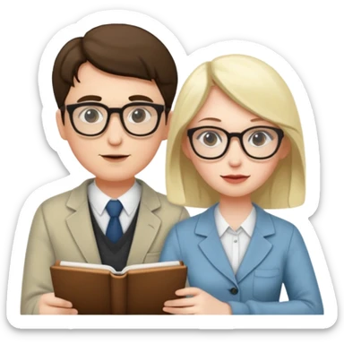 Writing professor with girlfriend sticker