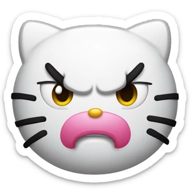 Angry hello kitty face  sticker