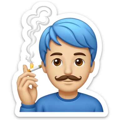 wave smoking a cigarette sticker