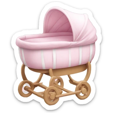 Pink and white baby bassinet  sticker