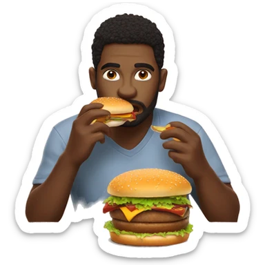 Lizzart eating an hamburguer sticker