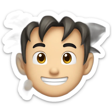 smiling goku waving goodbye sticker