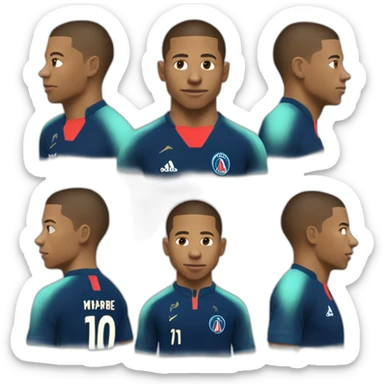 Vue sur Mbappe dans son dos écrit Mbappe 10 sticker
